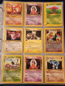 Pokemon Collection Binder Vintage Lot of Cards Holo Rares WoTC Mewtwo Etc - Image 1