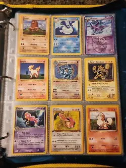 Pokemon Collection Binder Vintage Lot of Cards Holos Rares WoTC 1st Edition Etc - Image 1