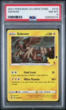 2023 Pokemon Celebrations 010/025 Zekrom Holo PSA 8 NM Rare Card Fresh Tcg Wow - Image 1