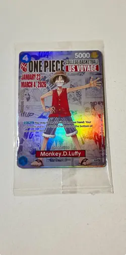 One Piece Monkey D Luffy College Basketball Promo Card P-055 - Image 1