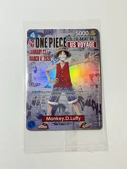 One Piece Monkey D Luffy College Basketball Promo Card P-055 - Image 2