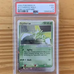 Pokemon TCG Scyther ex Ruby & Sapphire 102/109 EX Holo Ultra Rare PSA 5 - Image 1