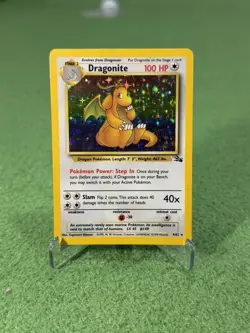 Pokemon TCG Dragonite Holo Rare Card 4/62 Fossil 1999 Edition - Image 1