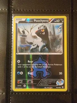 Team Aqua’s Poochyena 16/34 Reverse Holo Pokemon TCG Double Crisis - Image 1