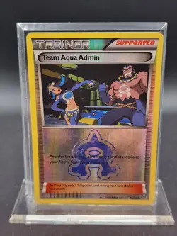 2015 Pokemon XY Double Crisis Team Aqua Admin Reverse Holo #25 - Image 1