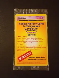 1x (Sealed) Mewtwo Pokemon WB Gold Stamped 1999 First Movie Black Star Promo - Image 1