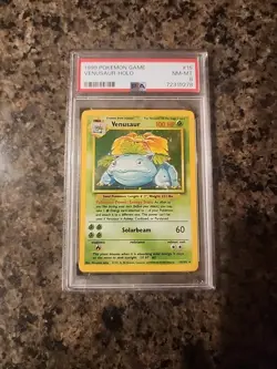 1999 POKEMON BASE SET UNLIMITED #15 VENUSAUR-HOLO PSA 8 - Image 1