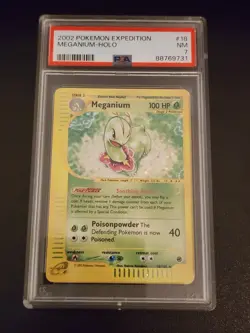 POKEMON TCG 🥇 2002 EXPEDITION MEGANIUM PSA 7 🥇 NEAR MINT - Image 1