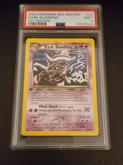 2002 POKEMON NEO DESTINY 1ST ED #20 DARK SLOWKING PSA 9 - Image 1