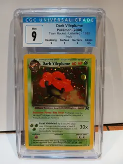 Pokemon Dark Vileplume 13/82 Team Rocket Holo Rare Unlimited CGC 9 - Image 1