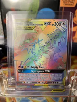 Pokemon NM Moltres And Articuno And Zapdos Rainbow Rare Hidden Fates - Image 1