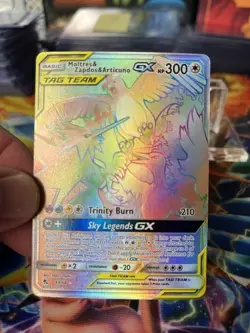 Pokemon NM Moltres And Articuno And Zapdos Rainbow Rare Hidden Fates - Image 3