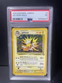 1999 POKEMON JUNGLE #4 JOLTEON-HOLO PSA 7 - Image 1