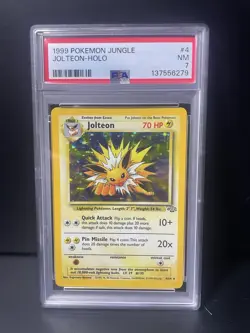 1999 POKEMON JUNGLE #4 JOLTEON-HOLO PSA 7 - Image 2