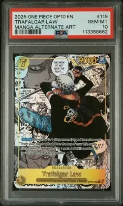 Trafalgar Law PSA 10 - OP10-119 - Alt Art Manga - Royal Blood - One Piece TCG - Image 1