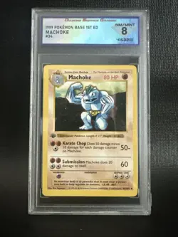 Pokemon TCG Machoke Base Set Shadowless 1st Edition 1999 Card #034/102 - Image 1