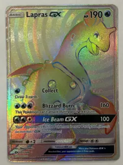 Pokemon TCG Lapras GX Holo Secret Rare Card Sun & Moon Base Set 151/149 - Image 1