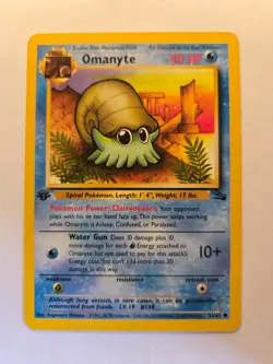 Omanyte [1st Edition] #52 Pokemon Fossil HP - Image 1