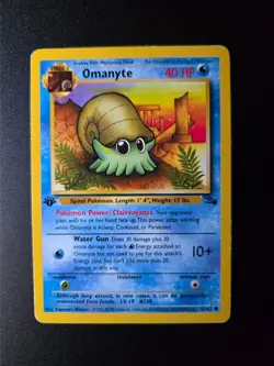 Omanyte [1st Edition] #52 Pokemon Fossil HP - Image 3