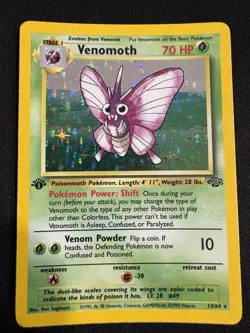 Pokemon Venomoth Jungle 13/64 1st Edition Holo 1999 WOTC TCG Card - LP - Image 1