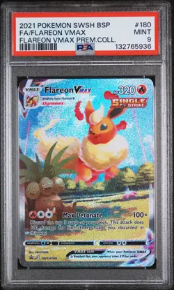 Flareon Vmax 180 Premium Collection Swsh Black Star Promo Pokemon PSA 9 - Image 1