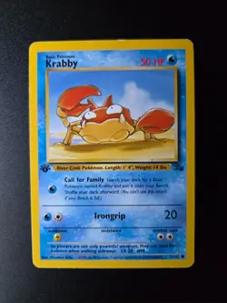 Krabby [1st Edition] #51 Pokemon Fossil HP - Image 3