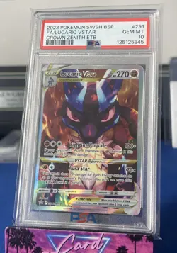 2019-2023 Pokemon SWSH Black Star Promos Lucario VST #SWSH291 PSA 10 - Image 1
