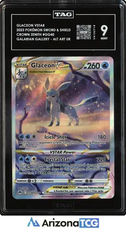 Pokemon 2023 Glaceon VSTAR GG40/GG70 Alt Art Ultra Rare Crown Zenith TAG 9 - Image 1