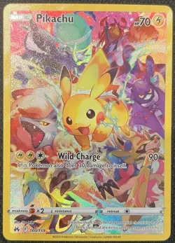 Pokemon Pikachu Secret Rare Holo 160/159 Crown Zenith Basic 70 HP English - Image 1
