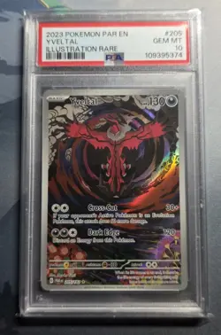 2023 pokemon Yveltal Illistration rare paradox rift 205/182 PSA 10 - Image 1