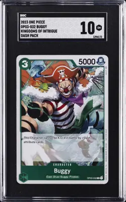 2023 ONE PIECE KINGDOMS OF INTRIGUE DASH PACK #032 BUGGY SGC 10 GM - Image 1
