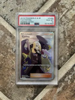 Cynthia Trainer FA SV82/SV94 S&M Hidden Fates 2019 Pokemon Card PSA GEM MT 10 - Image 1