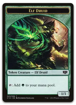 Elf Druid // Beast (020) Double-Sided Token #23 // 20 LP Commander 2014 - Image 1