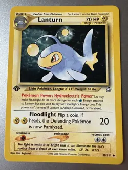 Pokemon - Lanturn - Neo Genesis 38/111 1st Edition - Uncommon - LP - Image 1