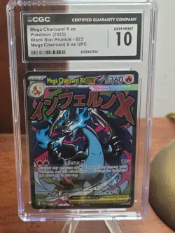 Pokemon Mega Charizard X ex 023 Black Star Promo UPC English CGC 10 Graded - Image 1