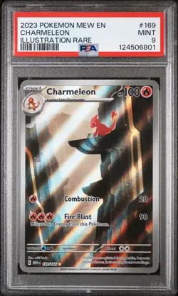 2023 POKEMON CHARMELEON ILLUSTRATION RARE #169/165 PSA 9 MINT SCARLET & VIOLET - Image 1
