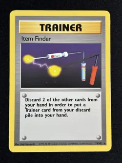 Pokemon Item Finder 74/102 Base Set Rare Regular Trainer Wizards of the Coast - Image 1