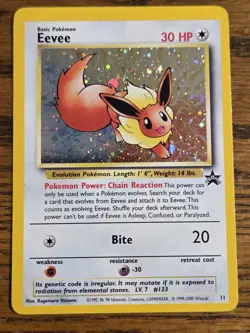 Pokemon Wotc Black Star Promo # 11 EEVEE,,not played - Image 1