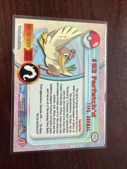 Topps Pokemon Farfetch'd #83 1999 TV Animation Edition Non Holo Blue Logo - Image 2