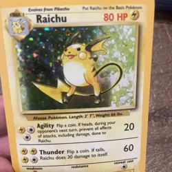 Pokemon TCG Raichu Base Set 14/102 Unlimited Holo Rare LP/LP+ Free Shipping - Image 3