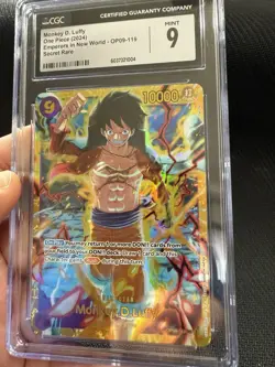 One Piece CCG Monkey.D.Luffy Emperor's New World Secret Rare CgC 9 - Image 1