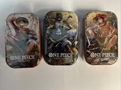 ONE PIECE CARD GAME Mini Tins Complete Set Of 3 VOL. 2 In Hand Ready To Ship - Image 1