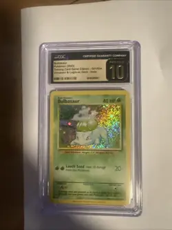 CGC 10 PRISTINE Pokemon Bulbasaur 001/034 Trading Card Game Classic CLV Holo - Image 1