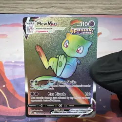 Pokemon Mew VMAX TCG Fusion Strike Secret Rare Holo Card 268/264 Rainbow NM/M! - Image 3