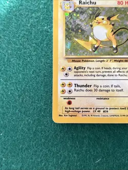 Pokemon TCG Raichu Base Set 2 Holo Unlimited Holo Rare Card 16/130 LP Condition - Image 5