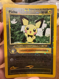 Pichu Reverse Holo Black Star Promo 35 WOTC Pokemon Card - LP+-NM *SWIRL* - Image 1