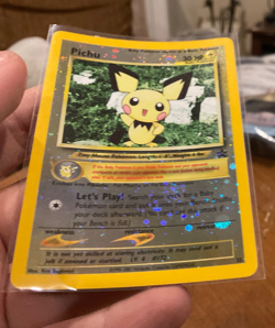 Pichu Reverse Holo Black Star Promo 35 WOTC Pokemon Card - LP+-NM *SWIRL* - Image 2