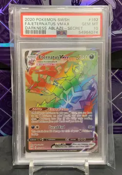 2020 Pokemon Darkness Ablaze- 192/189 Eternatus Vmax Secret Rare Rainbow PSA 10 - Image 1