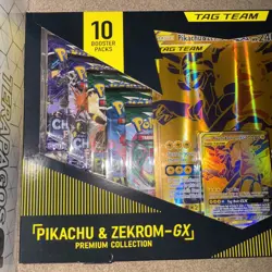 Pokemon TCG Pikachu and Zekrom-GX Tag Team Premium Collection Brand New See Pics - Image 2