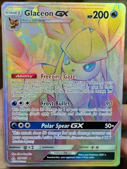 2018 POKEMON ULTRA PRISM GLACEON GX #159 SECRET RARE NM - Image 1